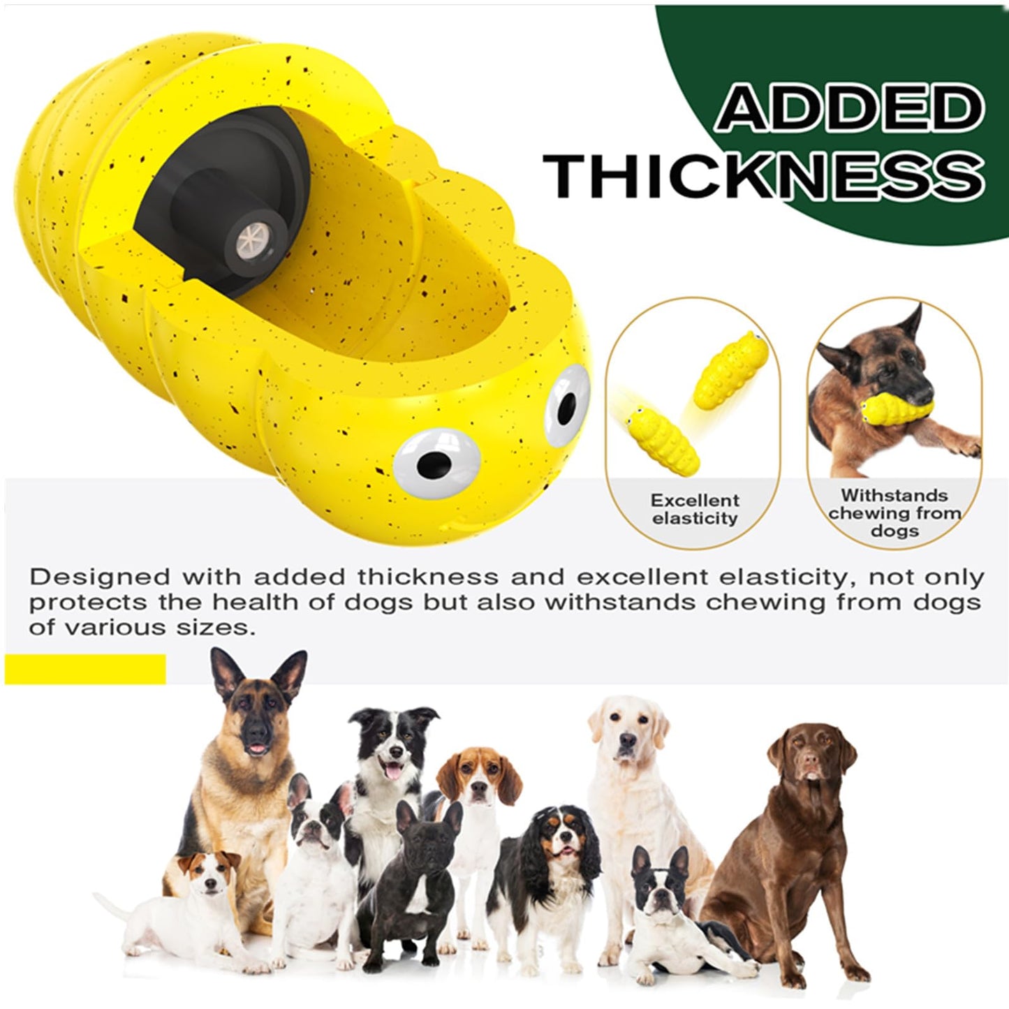 The Titan-Tough Squeaker / Indestructible Food- Grade Rubber Chew Toy for Medium Dogs.