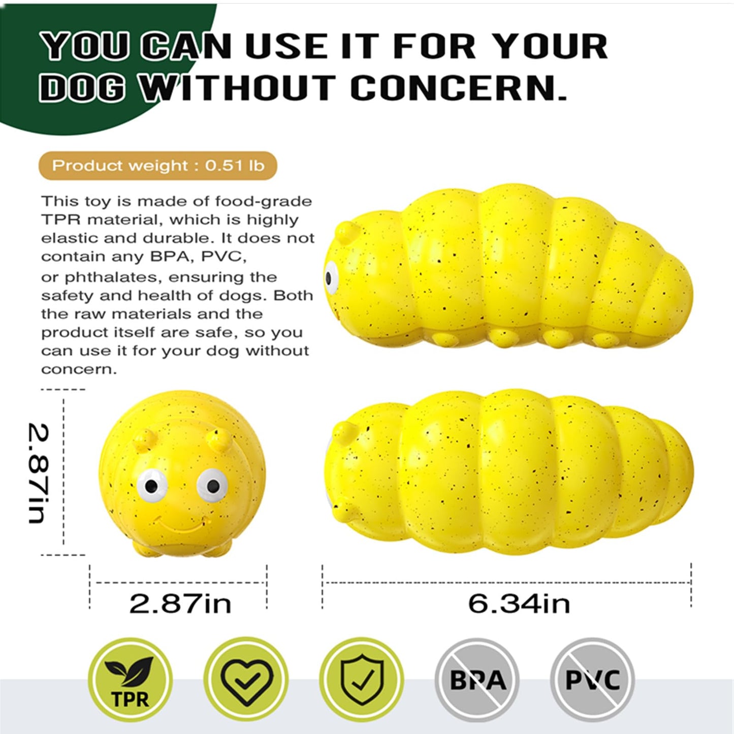 The Titan-Tough Squeaker / Indestructible Food- Grade Rubber Chew Toy for Medium Dogs.