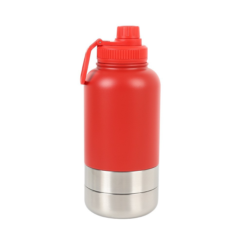 3-in-1 Thermal Pet Travel Bottle – 32oz Water, Food Container & Drinking Cup