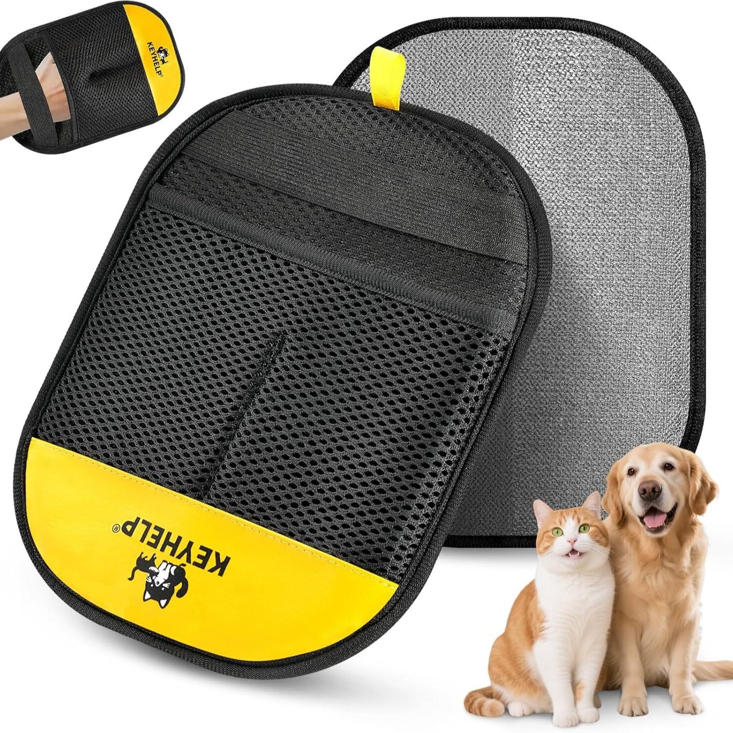 5-Finger Pet Deshedding Glove – Static Hair Remover for Pets, Sofas & Car Interiors