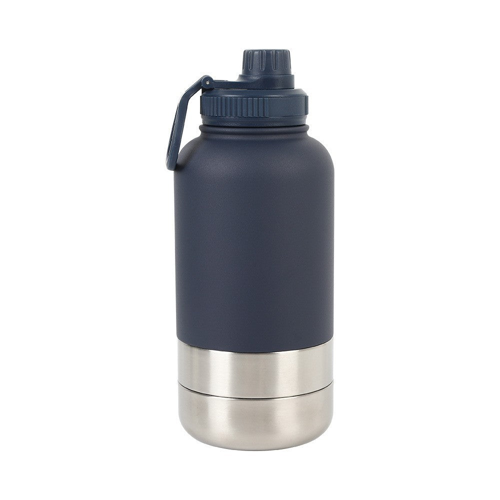 3-in-1 Thermal Pet Travel Bottle – 32oz Water, Food Container & Drinking Cup