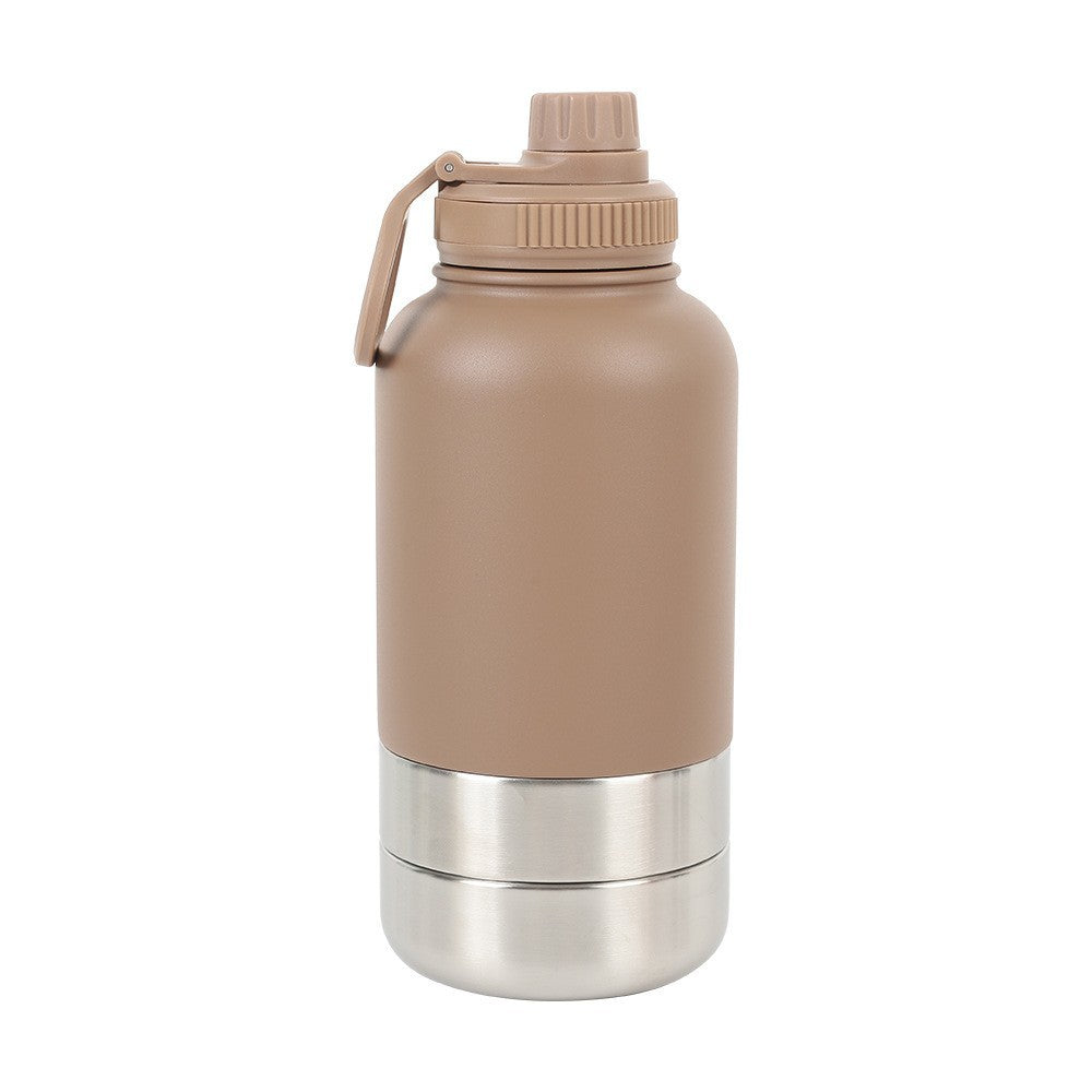 3-in-1 Thermal Pet Travel Bottle – 32oz Water, Food Container & Drinking Cup