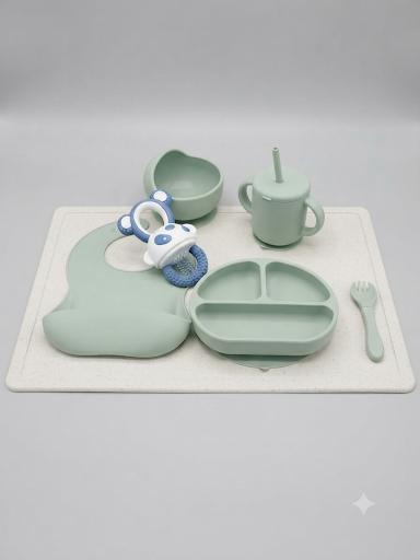 Baby Silicone Feeding & Teething Bundle – Tableware Set + Fruit Feeder Teether