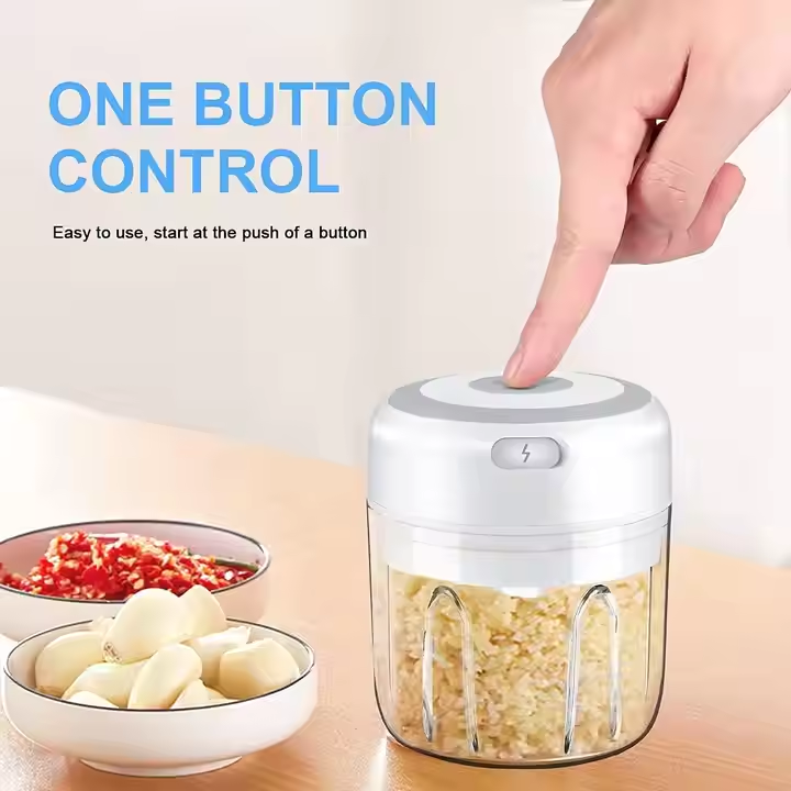Wireless Garlic Chopper and Mini Food Processor, Electric Portable Garlic Mincer for Onion, Meat, Chilli, Pink