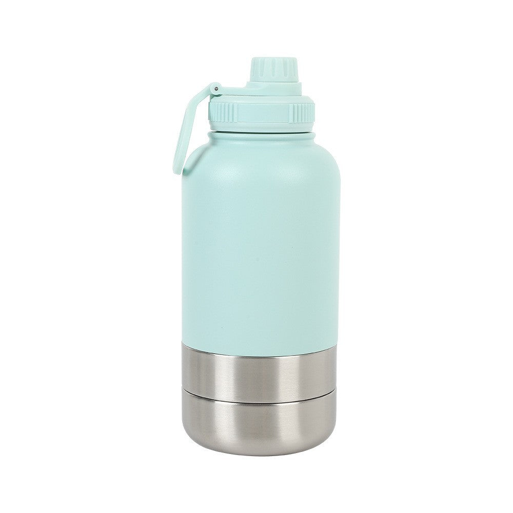 3-in-1 Thermal Pet Travel Bottle – 32oz Water, Food Container & Drinking Cup