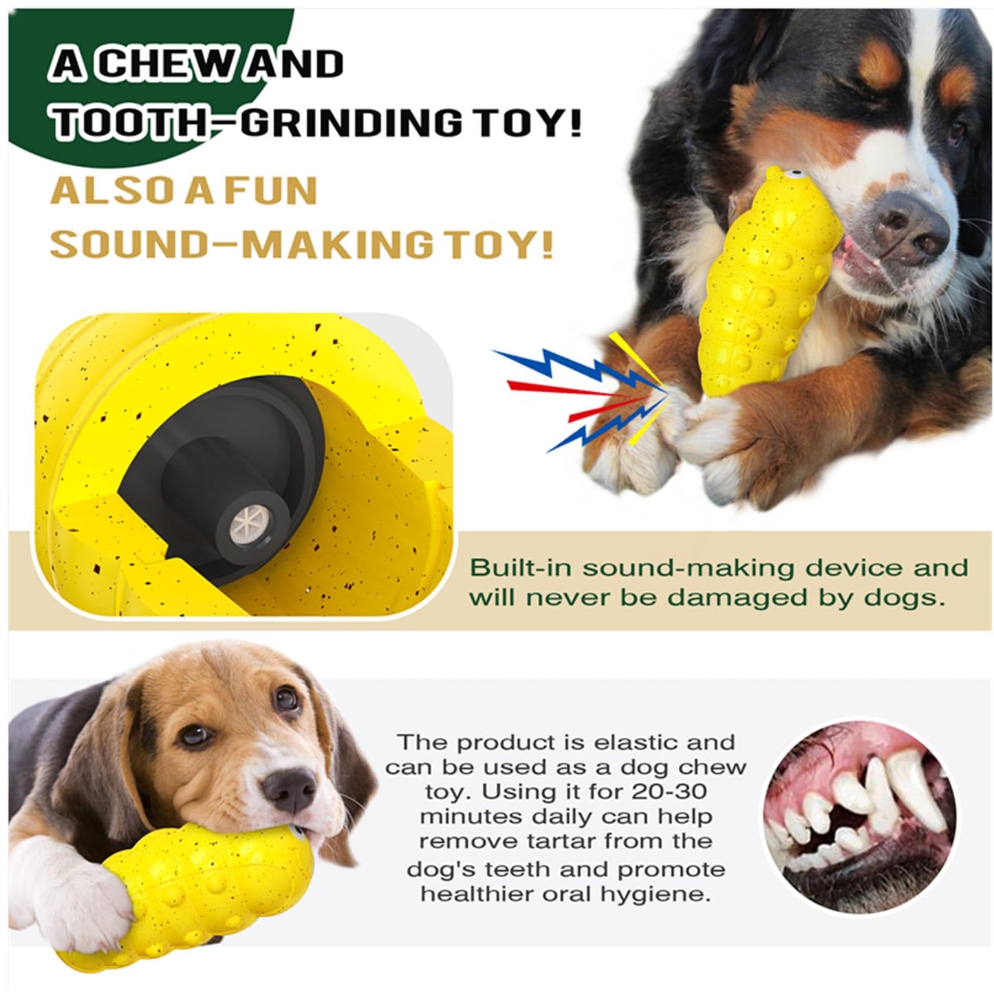 The Titan-Tough Squeaker / Indestructible Food- Grade Rubber Chew Toy for Medium Dogs.