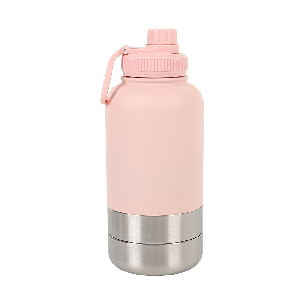 3-in-1 Thermal Pet Travel Bottle – 32oz Water, Food Container & Drinking Cup