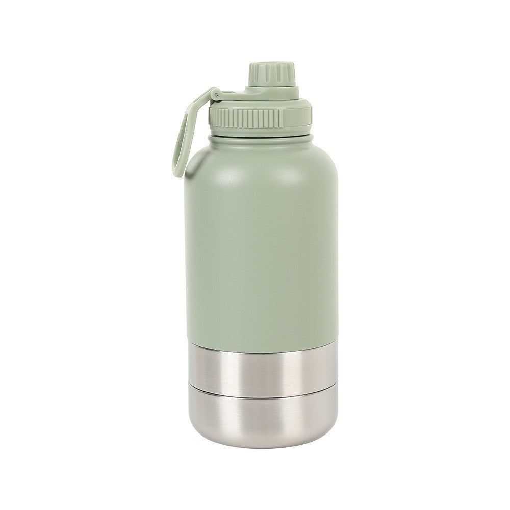 3-in-1 Thermal Pet Travel Bottle – 32oz Water, Food Container & Drinking Cup