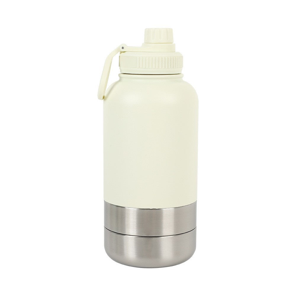 3-in-1 Thermal Pet Travel Bottle – 32oz Water, Food Container & Drinking Cup